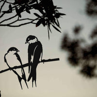 Pair of Swallows Metal Garden Art
