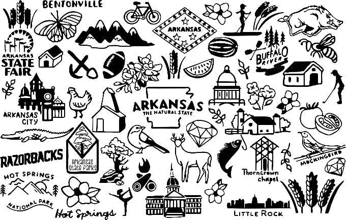 Arkansas State Embossed Rolling Pin