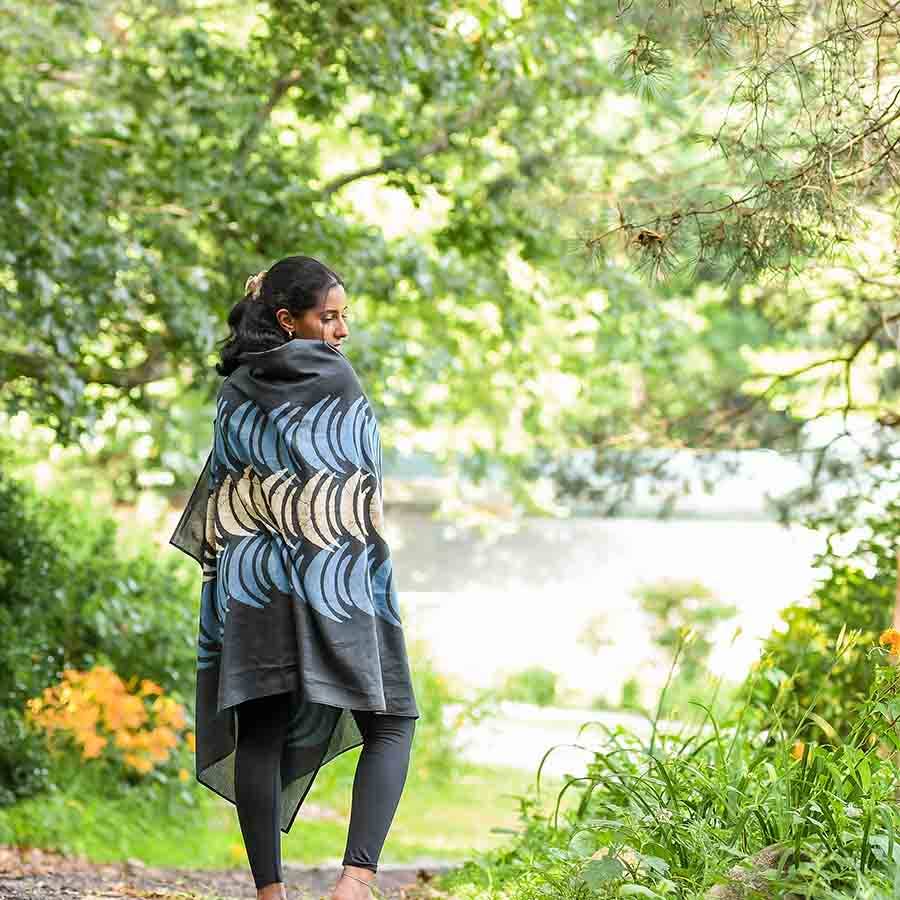 Blue Moon Block Print Scarf