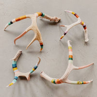 Large Whitetail Wool Wrapped Deer Antler with Copper