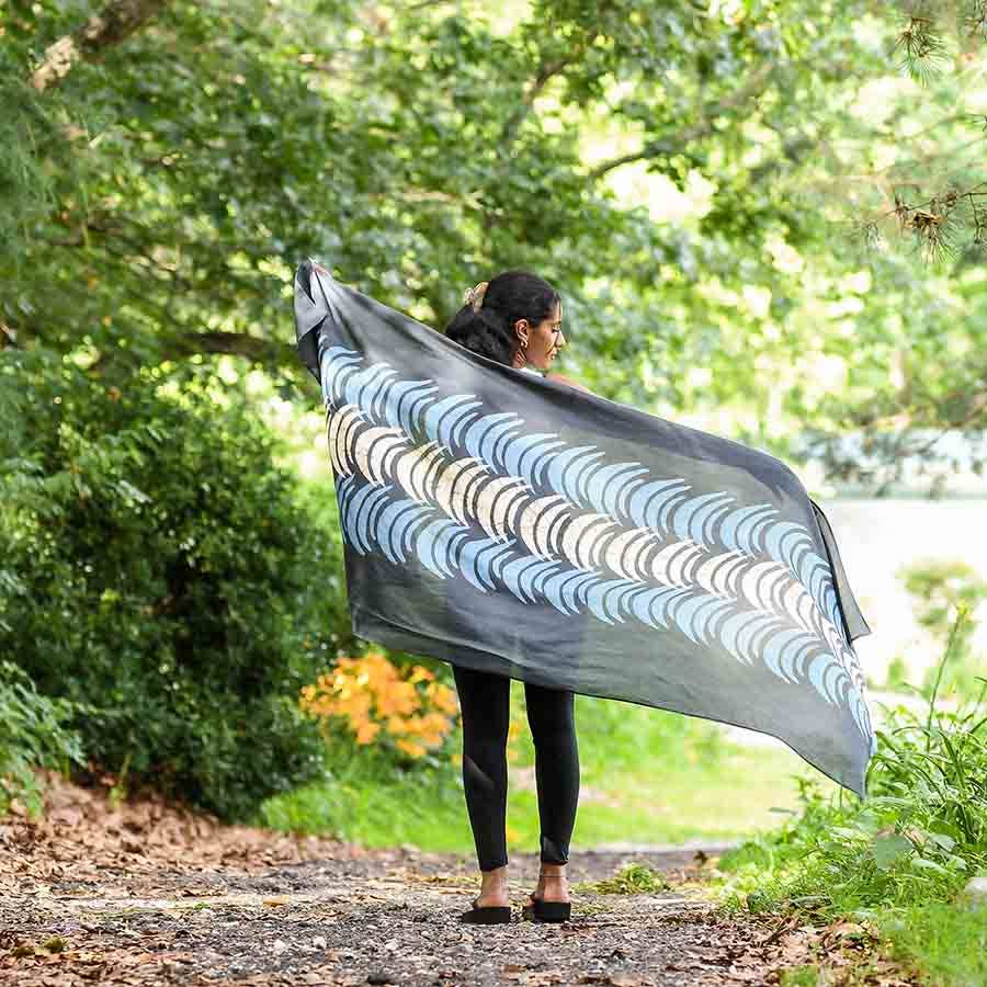 Blue Moon Block Print Scarf