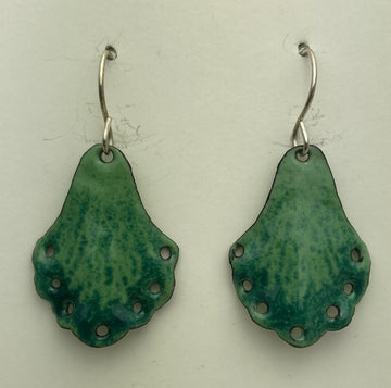 Teal Enamel Earrings