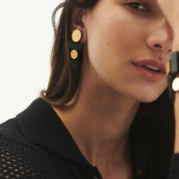 Bauhaus Earrings Large - Black/Gold