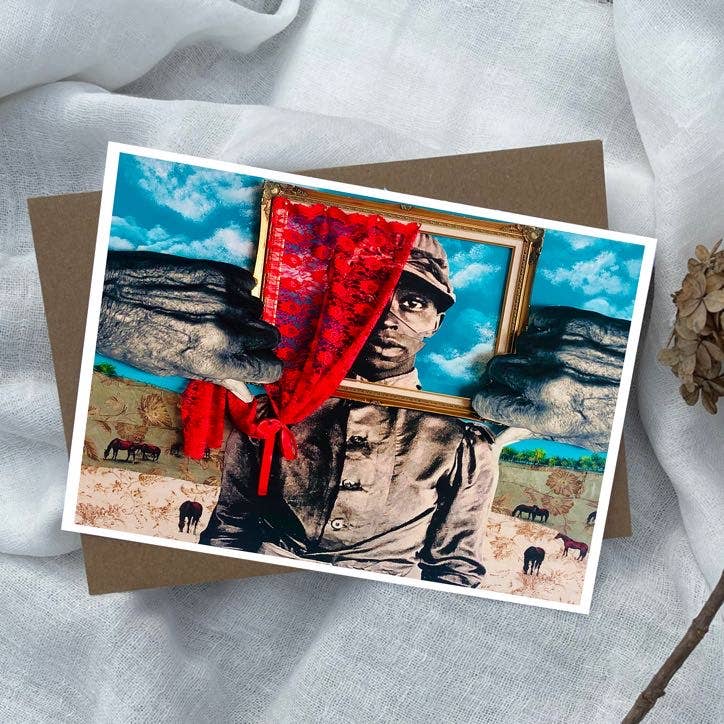 Behind the Roses Greeting Card