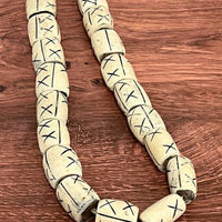 Decorative Cameroonian Bone Beads | Ivory Crosshatch