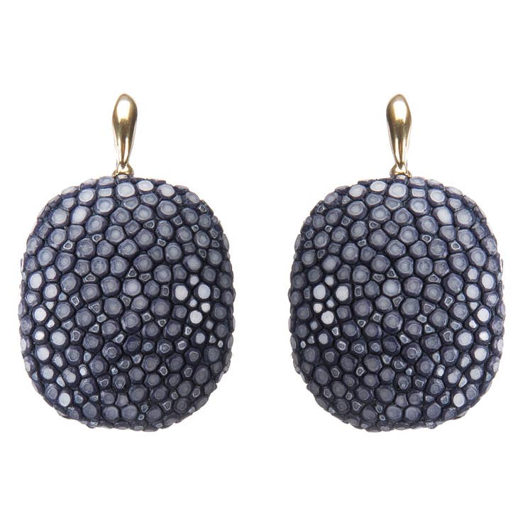 Gold-Plated Shagreen Earrings