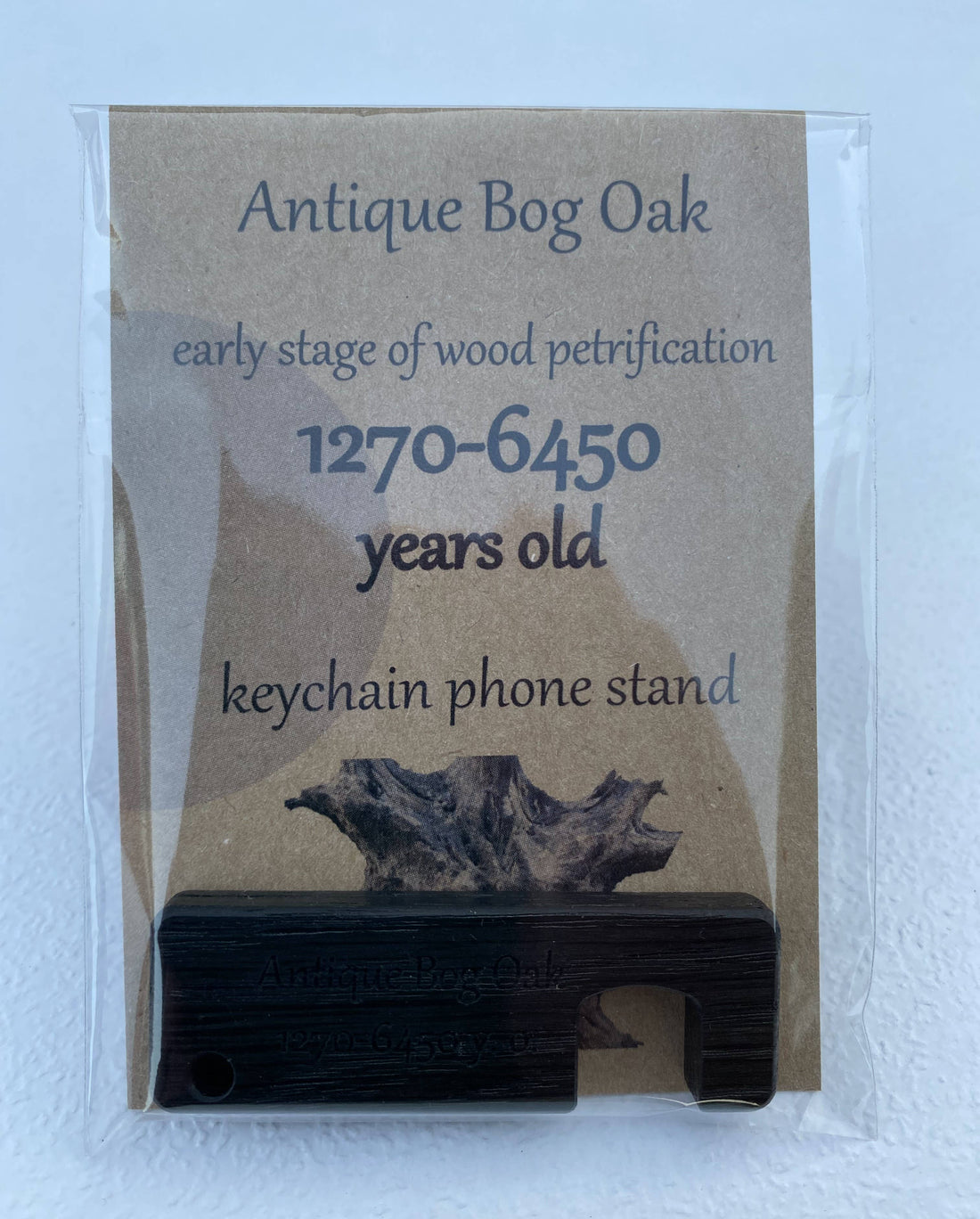 Bog Oak Keyring Phone Holder