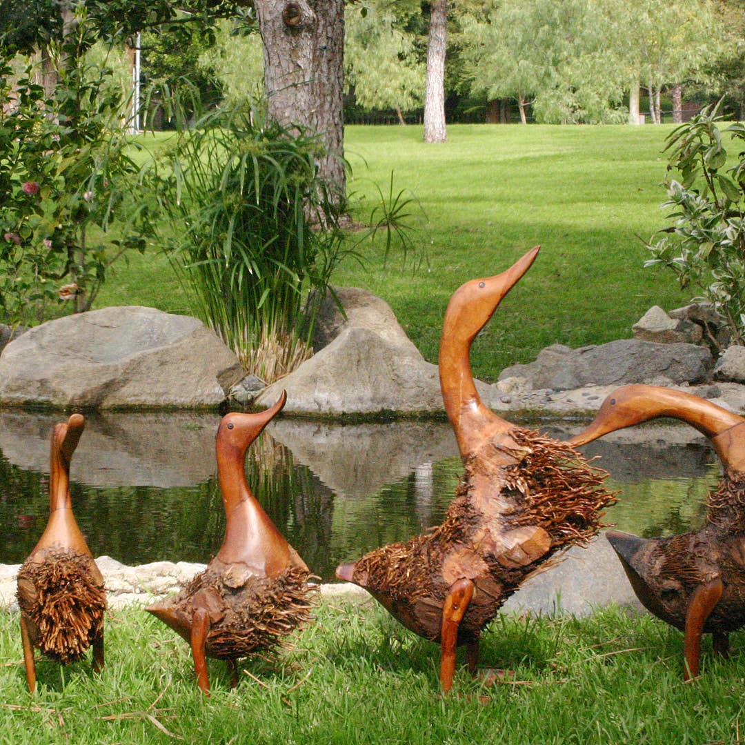 Bamboo Root Teen Duck Sculpture