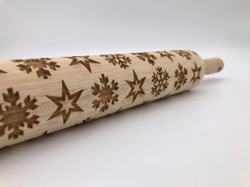 Embossed Snowflake Rolling Pin
