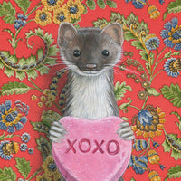 Valentine Weasel Note Card