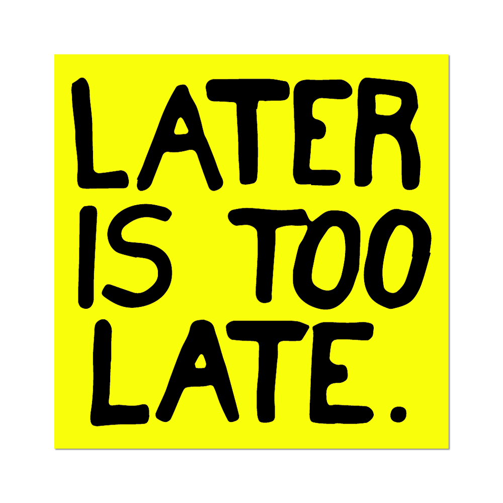 Later is Too Late Sticker by Sam Durant