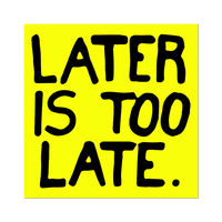 Later is Too Late Sticker by Sam Durant