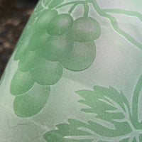 Hand-Carved Grape Vine Art Glass Vase