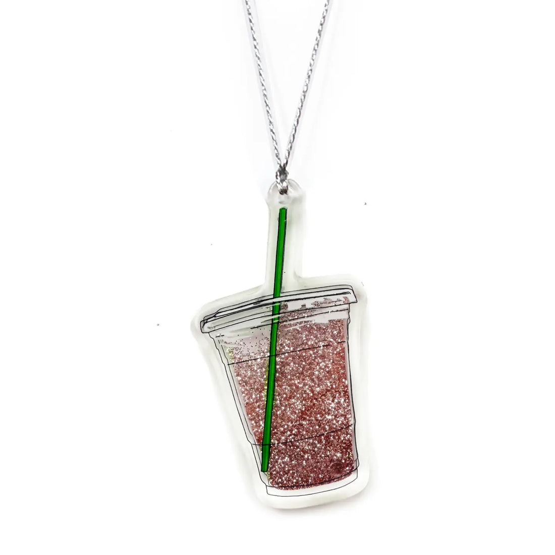 Iced Coffee Liquid Sparkle Glitter Ornament