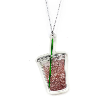 Iced Coffee Liquid Sparkle Glitter Ornament