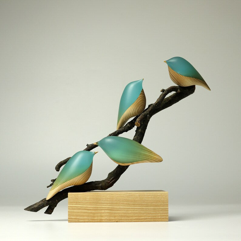 Family of Love Birds Sculpture
