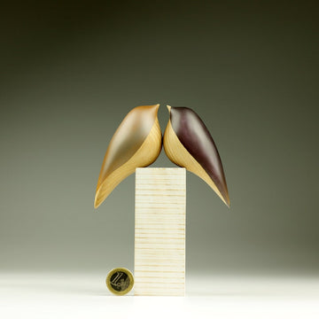 Mauve and Slate Love Bird Duo Sculpture