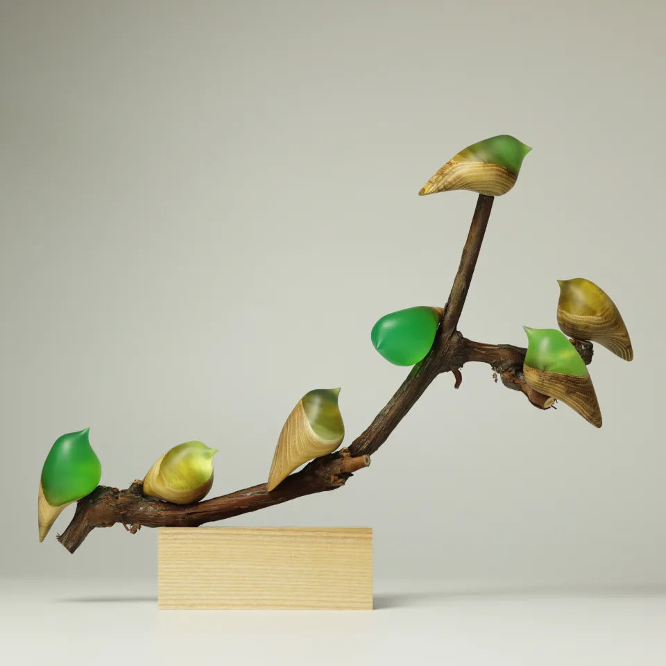Family of Love Birds Sculpture