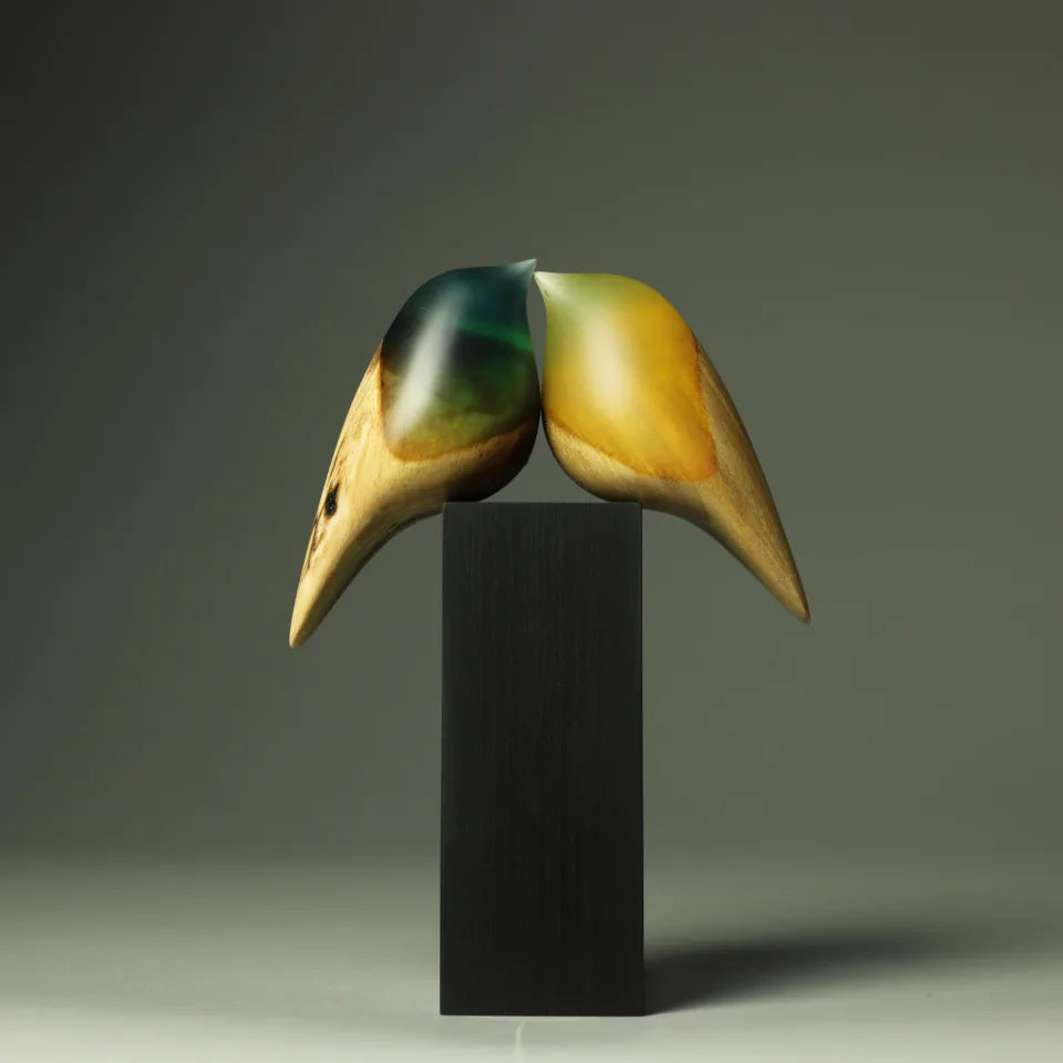 Green and Yellow Love Bird Duo 324