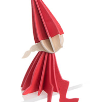 Wooden Elf Girl Bright Red