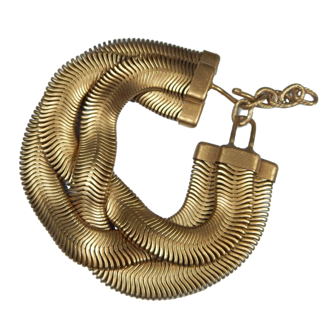 Triple Fern Chain Crossed Bracelet