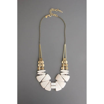 Geometric white stone necklace