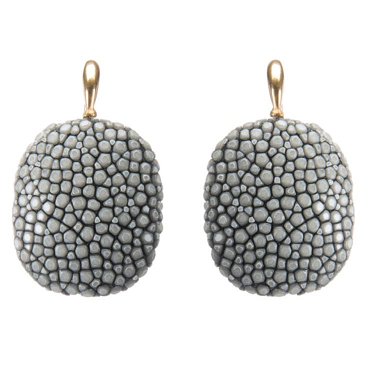 Gold-Plated Shagreen Earrings