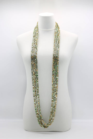 Silver & Green Pashmina Necklace