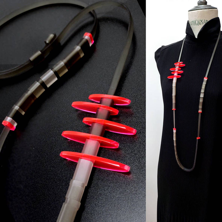 Space Oddity Neon Red Necklace