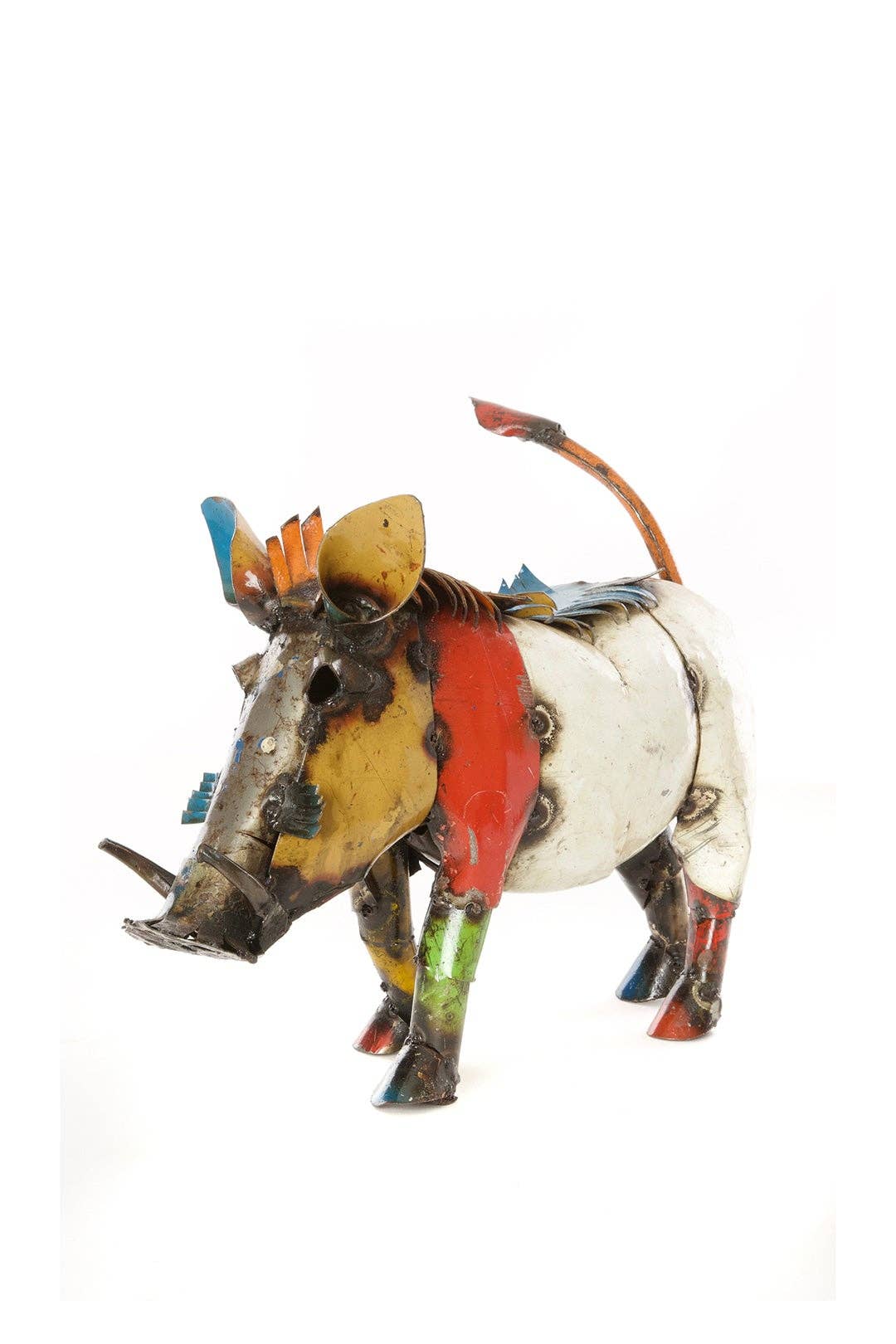 Medium Recycled Oil Drum Wart Hog Sculpture