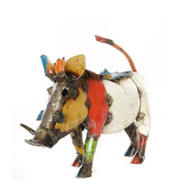 Medium Recycled Oil Drum Wart Hog Sculpture