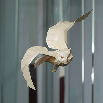 3D Paper Art Hanging Owl Model