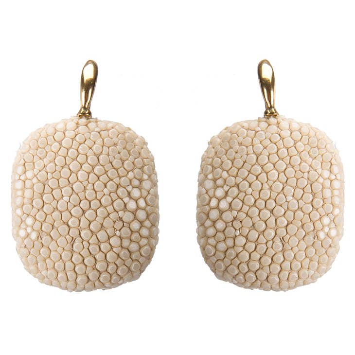 Gold-Plated Shagreen Earrings