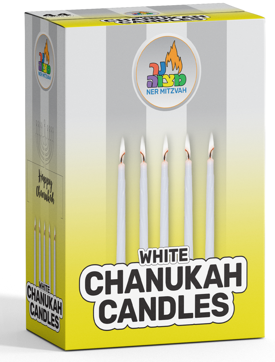 White Chanukah Candles - 44 Pack