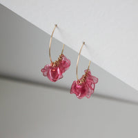 Sole Earrings in Fuchsia: Sterling Silver
