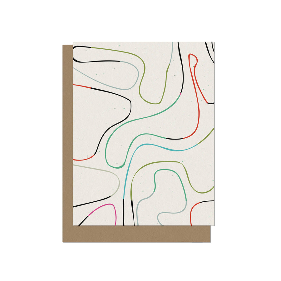 Colorful Wavy Lines Blank Card