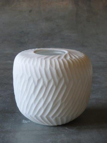 White Carved Vase